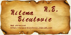 Milena Biculović vizit kartica